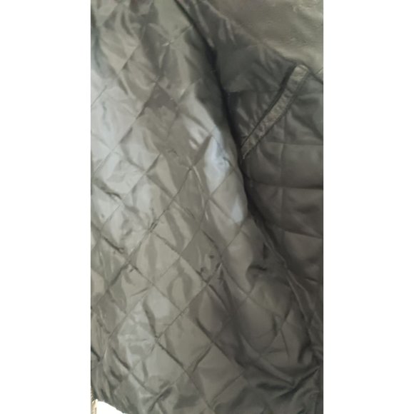 Bullhead Medium Black Quilted Lined Leather Biker Moto City Classic Rock Jacket - Picture 9 of 10